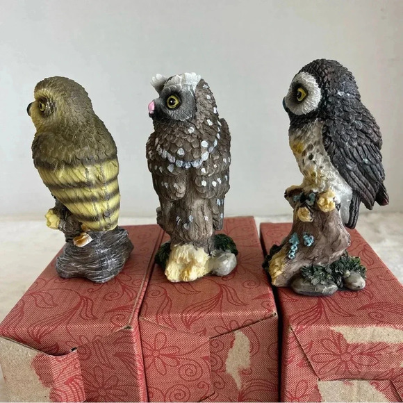 Set of 3 Small Owls - Picture 3 of 16